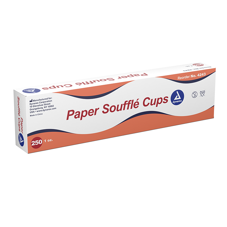 Dynarex Paper Soufflé Cups, 1 oz- Box of 250