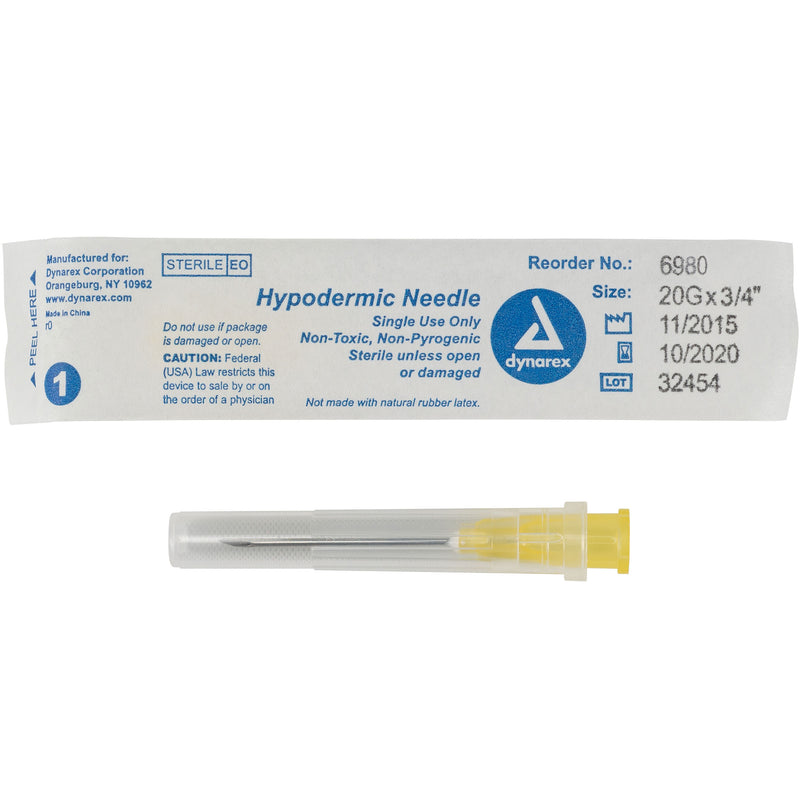 Dynarex Hypodermic Needles - Non-Safety, Box of 100