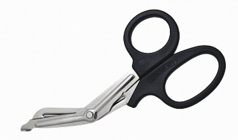 Endure Utility Bandage Scissors - 7.25" with Black Handle (25 per Box)