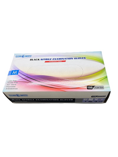 Clean Safety Black Nitrile Examination Gloves, 5.0 mil