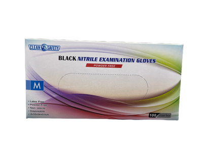 Clean Safety Black Nitrile Examination Gloves, 5.0 mil