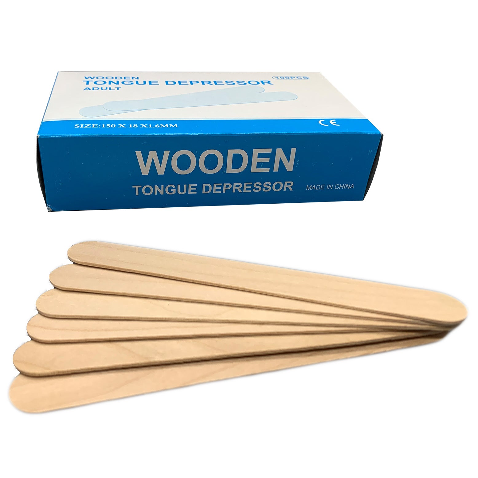  Tongue Depressors Non Sterile Non Splinter Chemical Free  Wooden 6 Inch High Grade Natural Birch By P&P MEDICAL SURGICAL Box Of 100