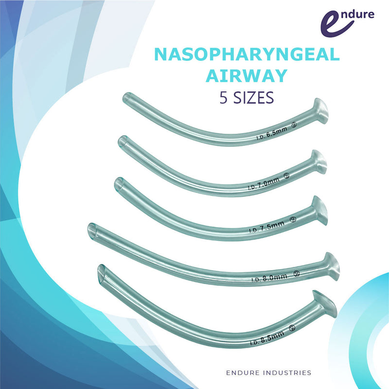 Nasopharyngeal Airway Kit (5 Pk) + Jelly Lubricating (26 Fr, 28 Fr, 30Fr, 32Fr, 34Fr)