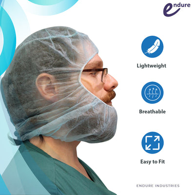 Disposable Surgeon Hood and Beard Cover, Blue