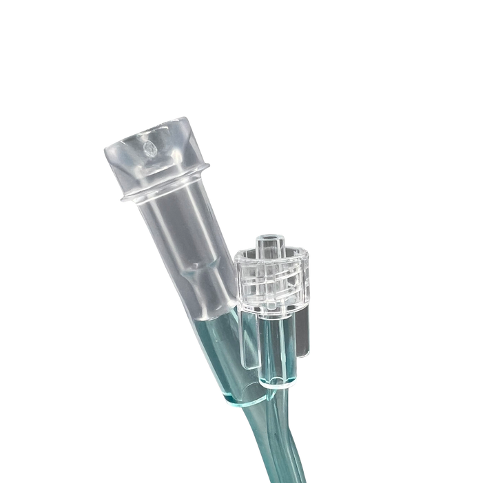 ETCO2 Nasal Sampling Cannula With O2 Delivery McKesson Adult Curved Prong Nonflared Tip 7 Foot O2 2 Inch Co2 Line