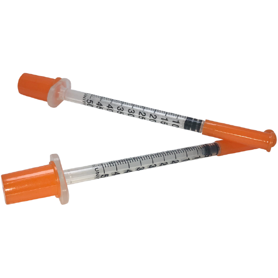 Endure Insulin Syringe with Needle, (100 per Box)
