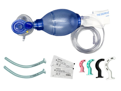 Pediatric Airway Emergency KIT, Resuscitator BVM, 4 Berman OPA + 2 Sizes NPA