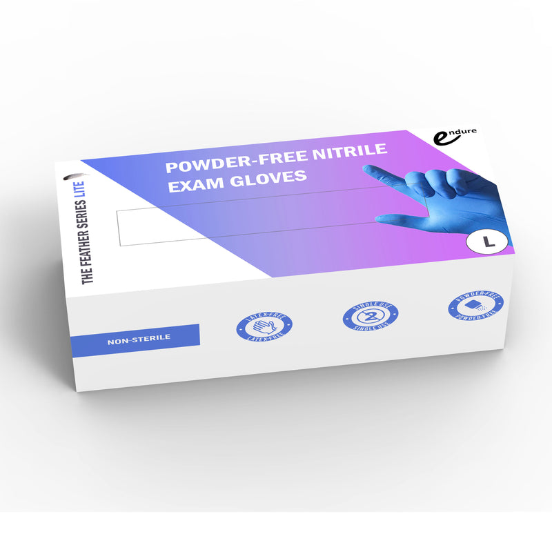 Endure Feather Lite Series Nitrile Exam Glove (100 per box, 10 boxes per case)