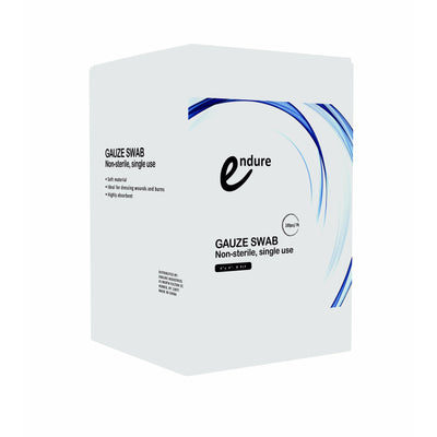Endure Non-Sterile Gauze Swab, 4 x 4" Folded Edge, Premium 17 Thread, (100 per Box)